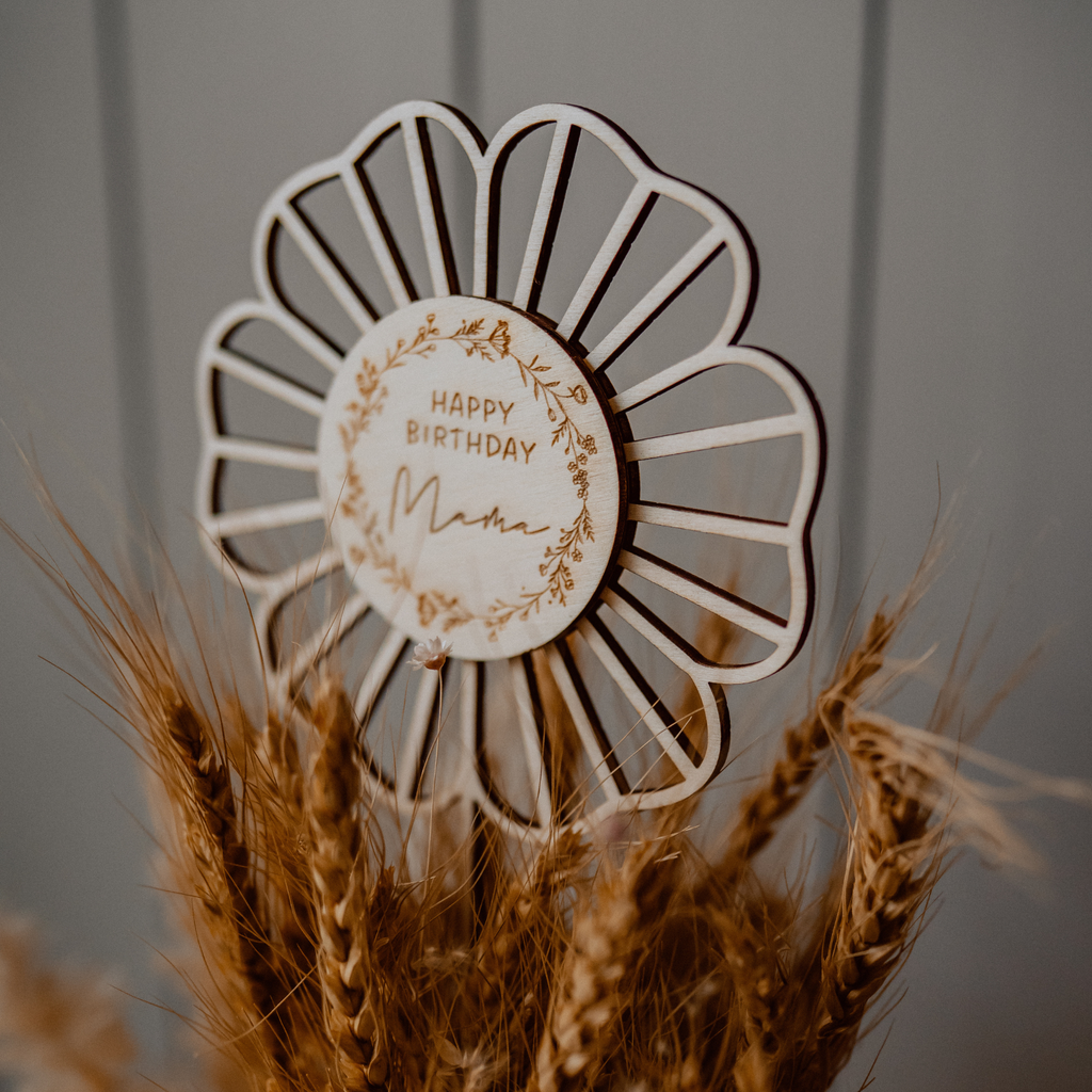 Geburtstagsblume, die nicht verwelkt - langlebiger Blumenschmuck / Cake Topper