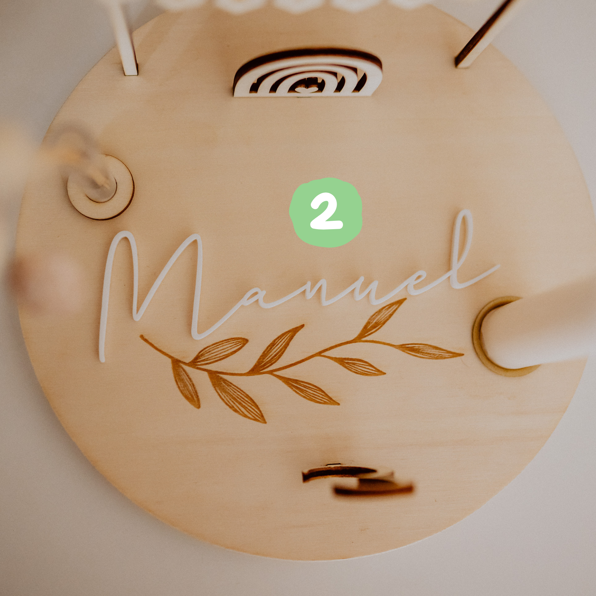 Holzkranz "Geburtstag" mit Acryl-Name