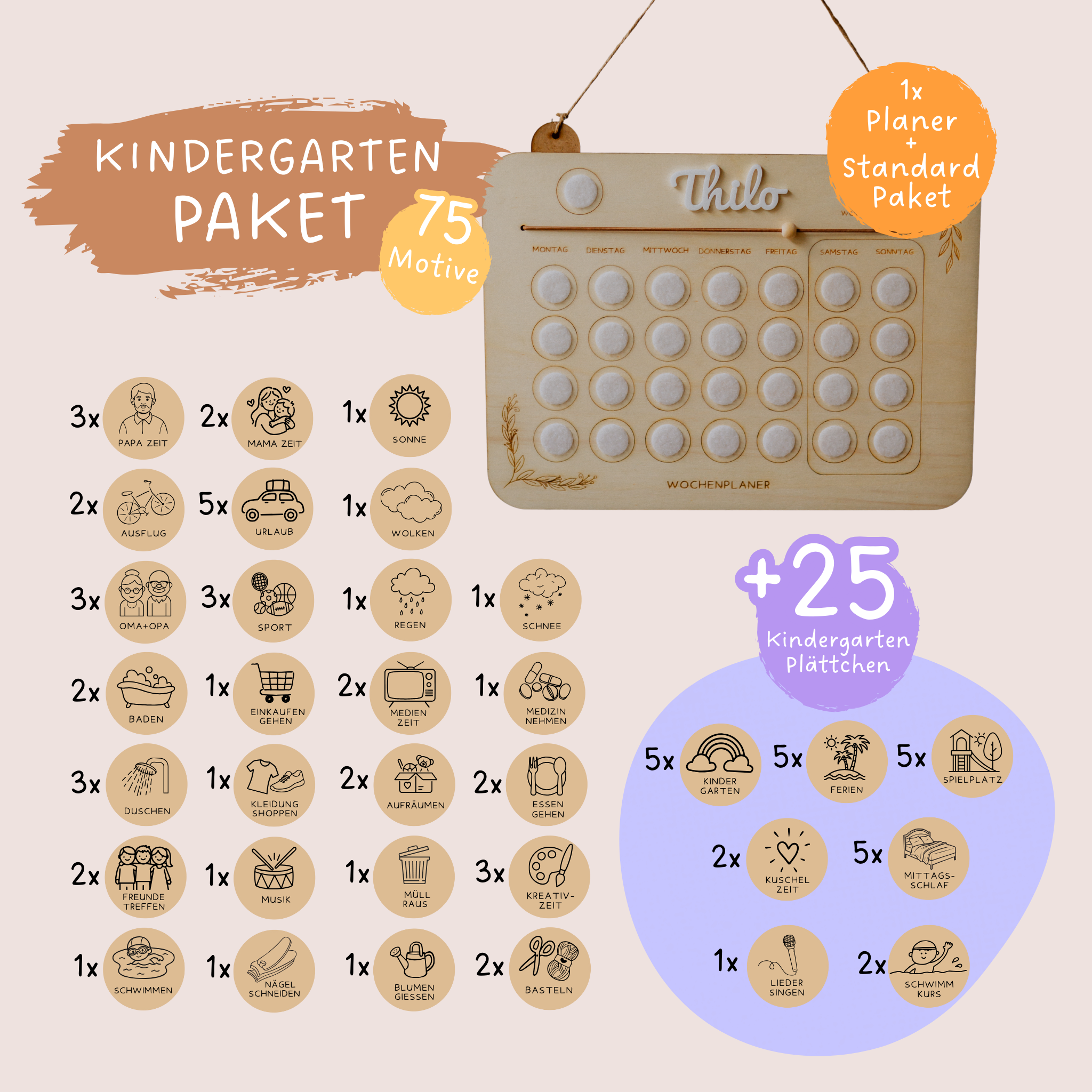 Wochenplaner für Kindergarten- & Schulkinder