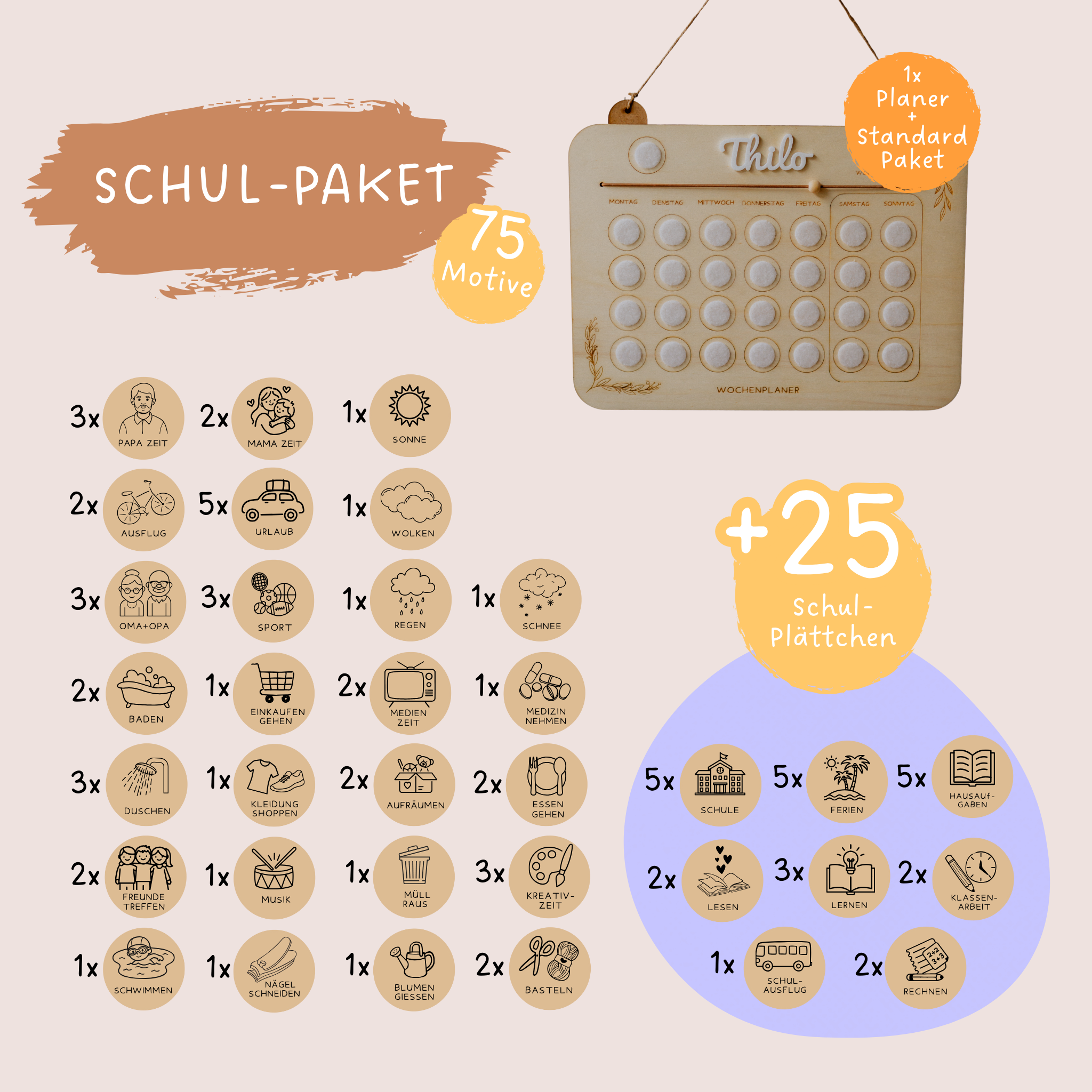 Wochenplaner für Kindergarten- & Schulkinder