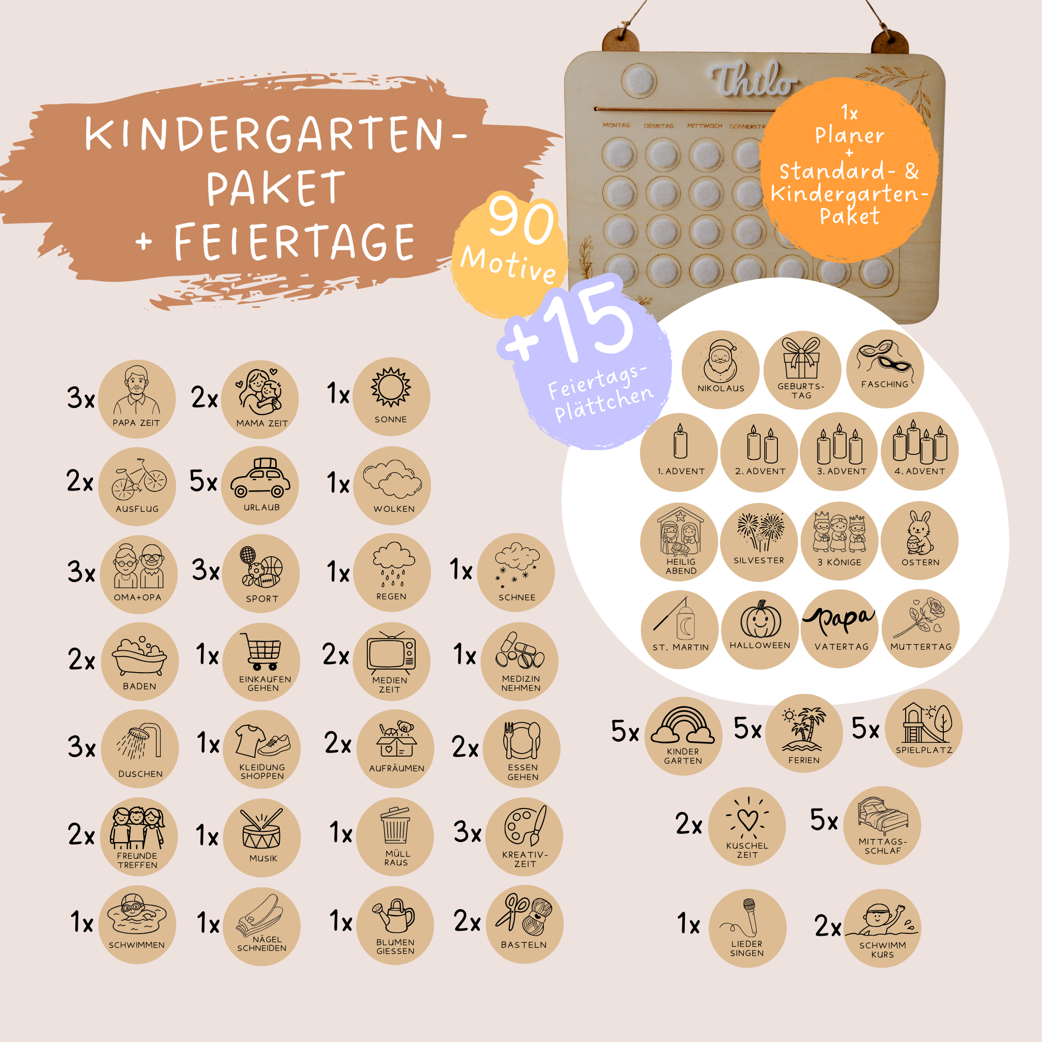 Wochenplaner für Kindergarten- & Schulkinder