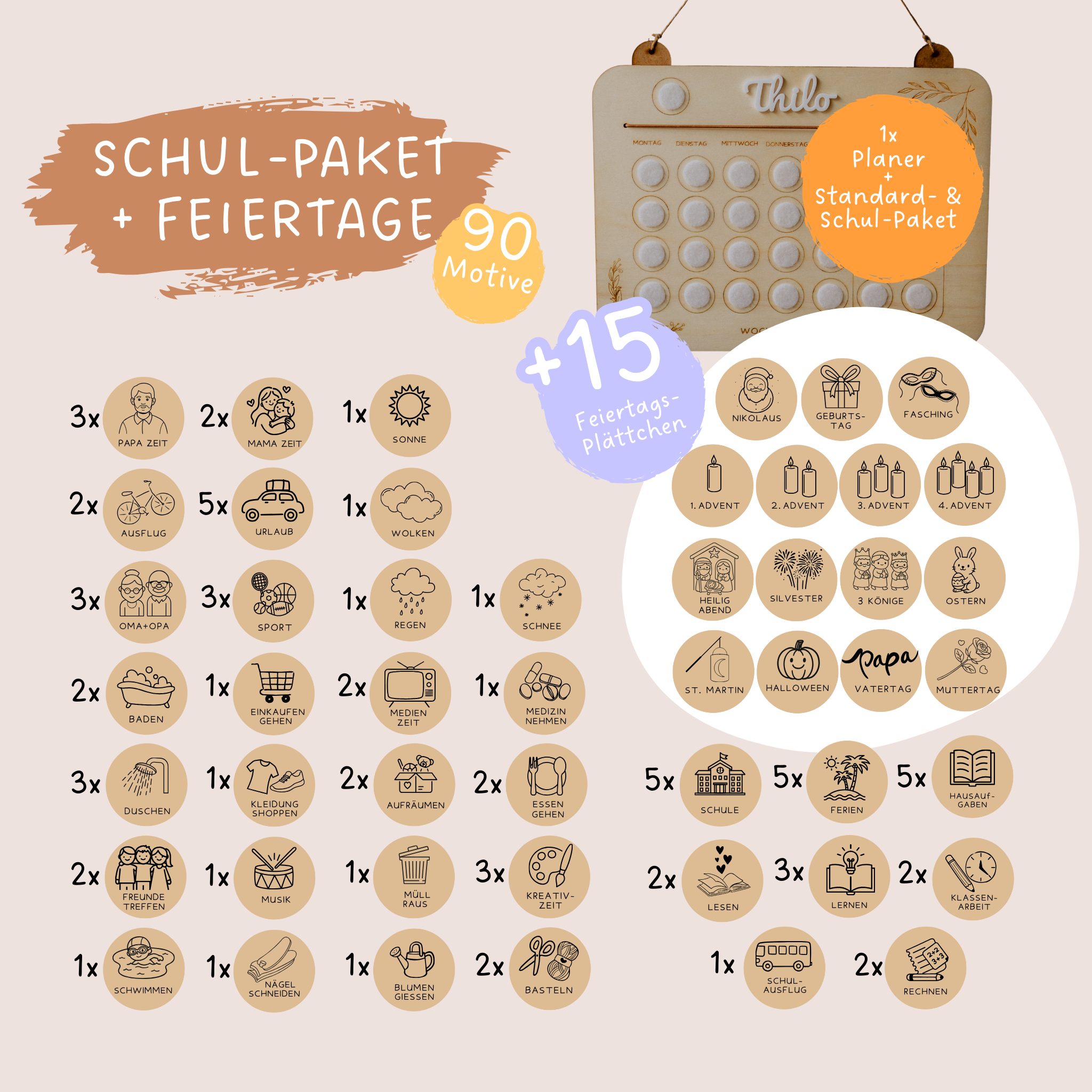 Wochenplaner für Kindergarten- & Schulkinder