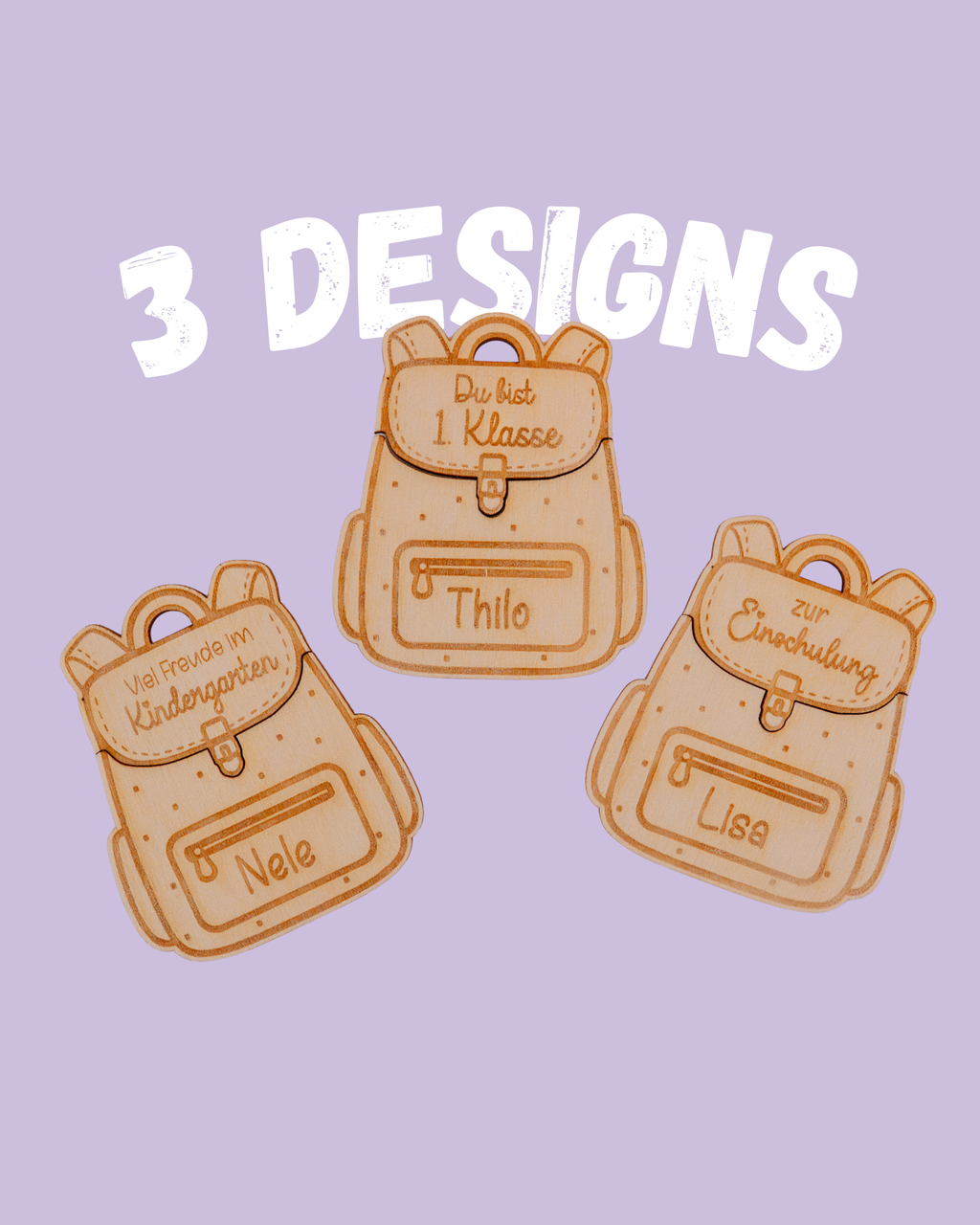 Personalisierter Rucksack aus Holz als Geldgeschenk – "Einschulung & Kindergarten"