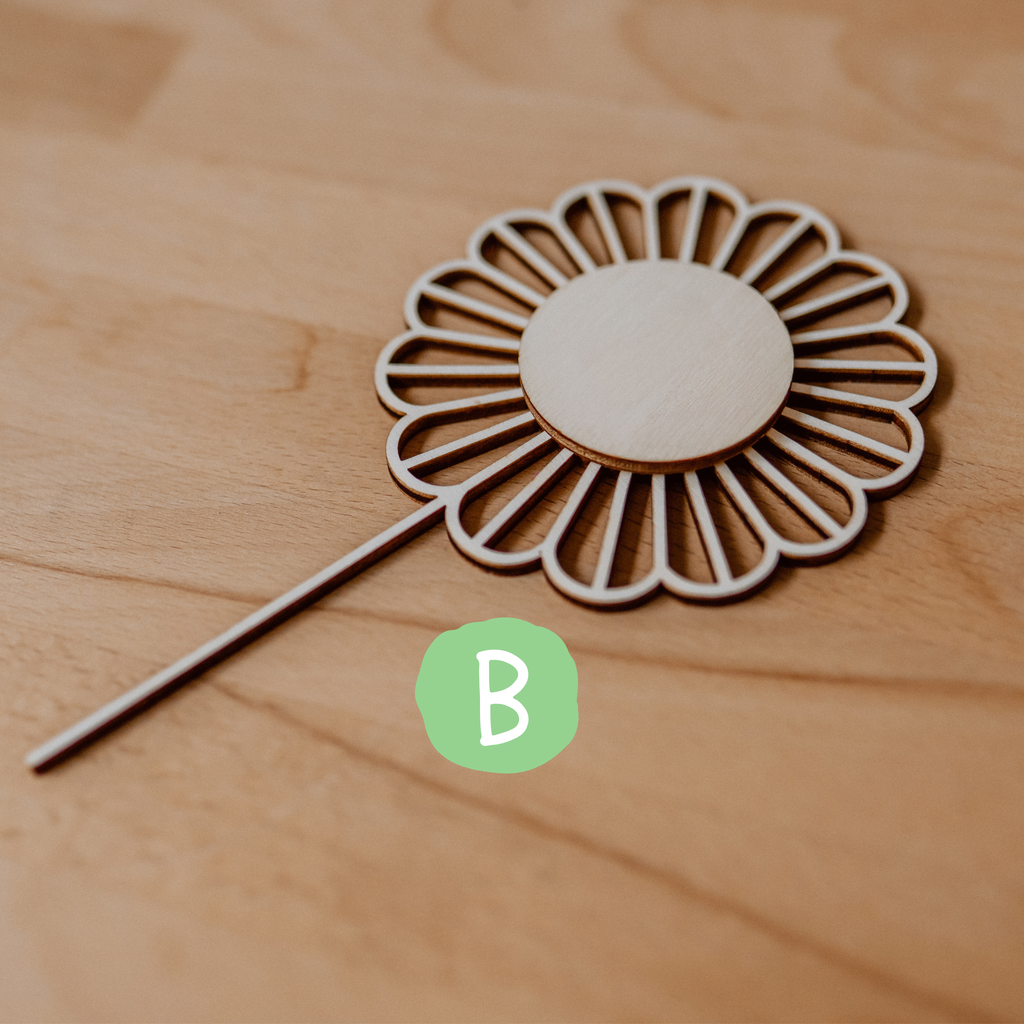 "AIYG IWGWY - AIYD IWDWY" Holzblume - Cake Topper