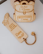Personalisierter Rucksack aus Holz als Geldgeschenk – "Einschulung & Kindergarten"