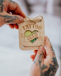 Geldgeschenk-Karte - "Tattoo" aus Holz