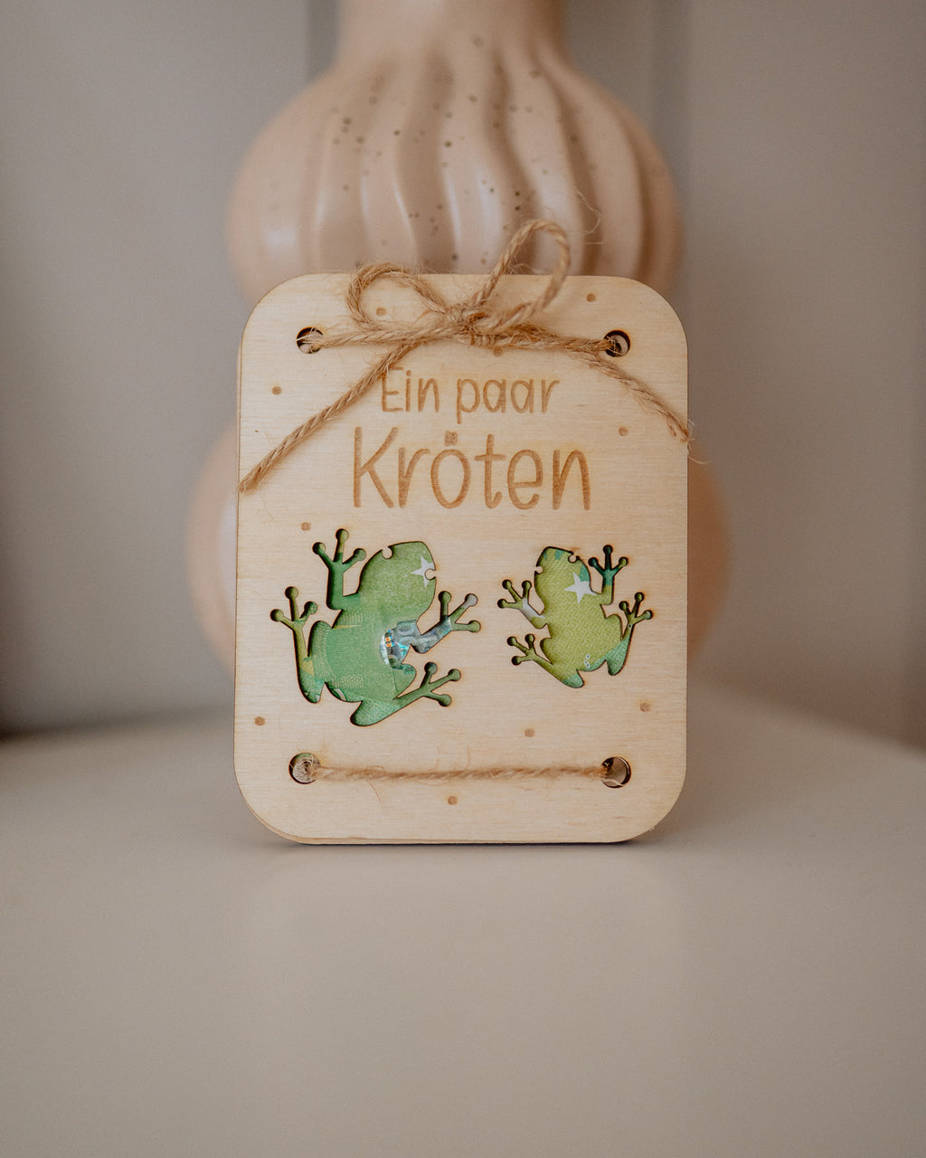 Geldgeschenk-Karte - "Kröten" aus Holz