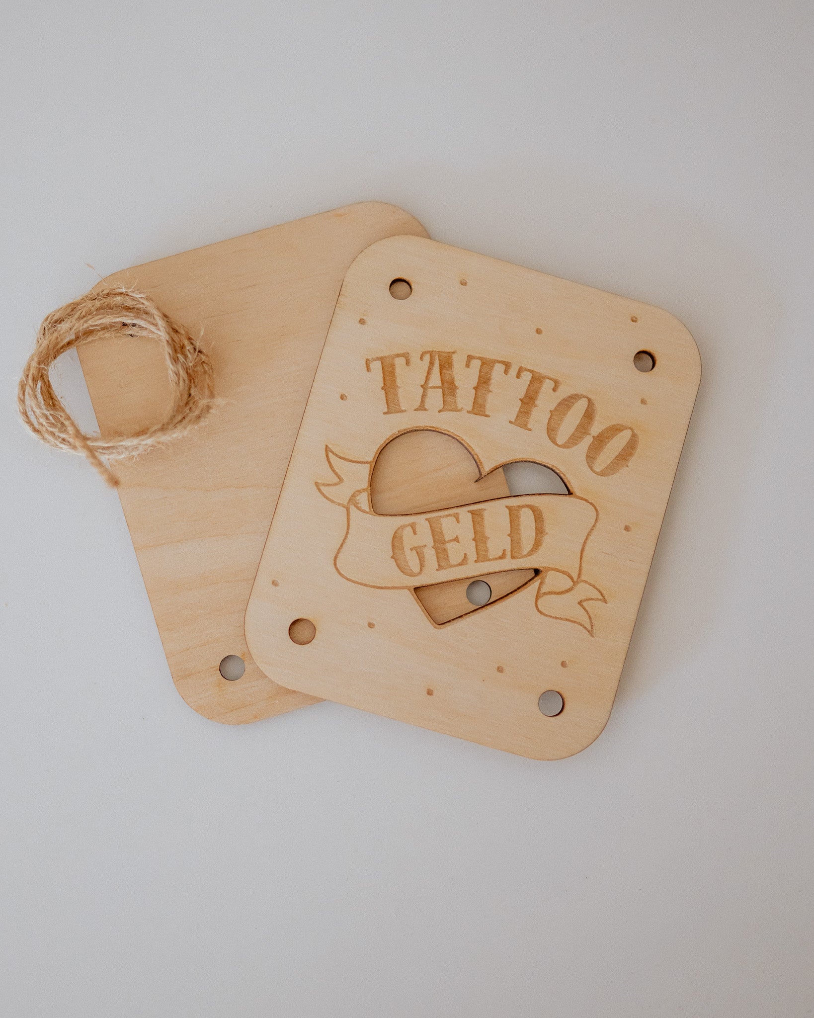 Geldgeschenk-Karte - "Tattoo" aus Holz