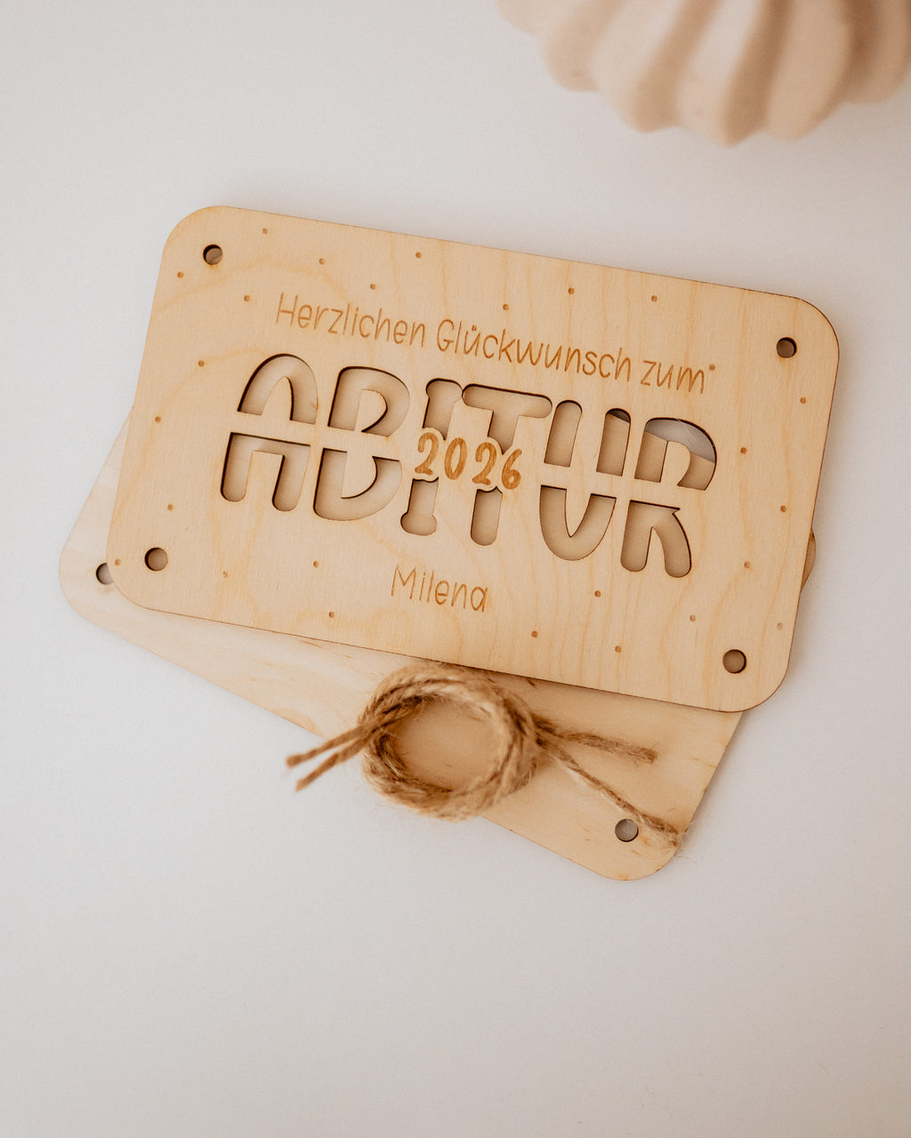 Geldgeschenk-Karte - "Abitur" aus Holz