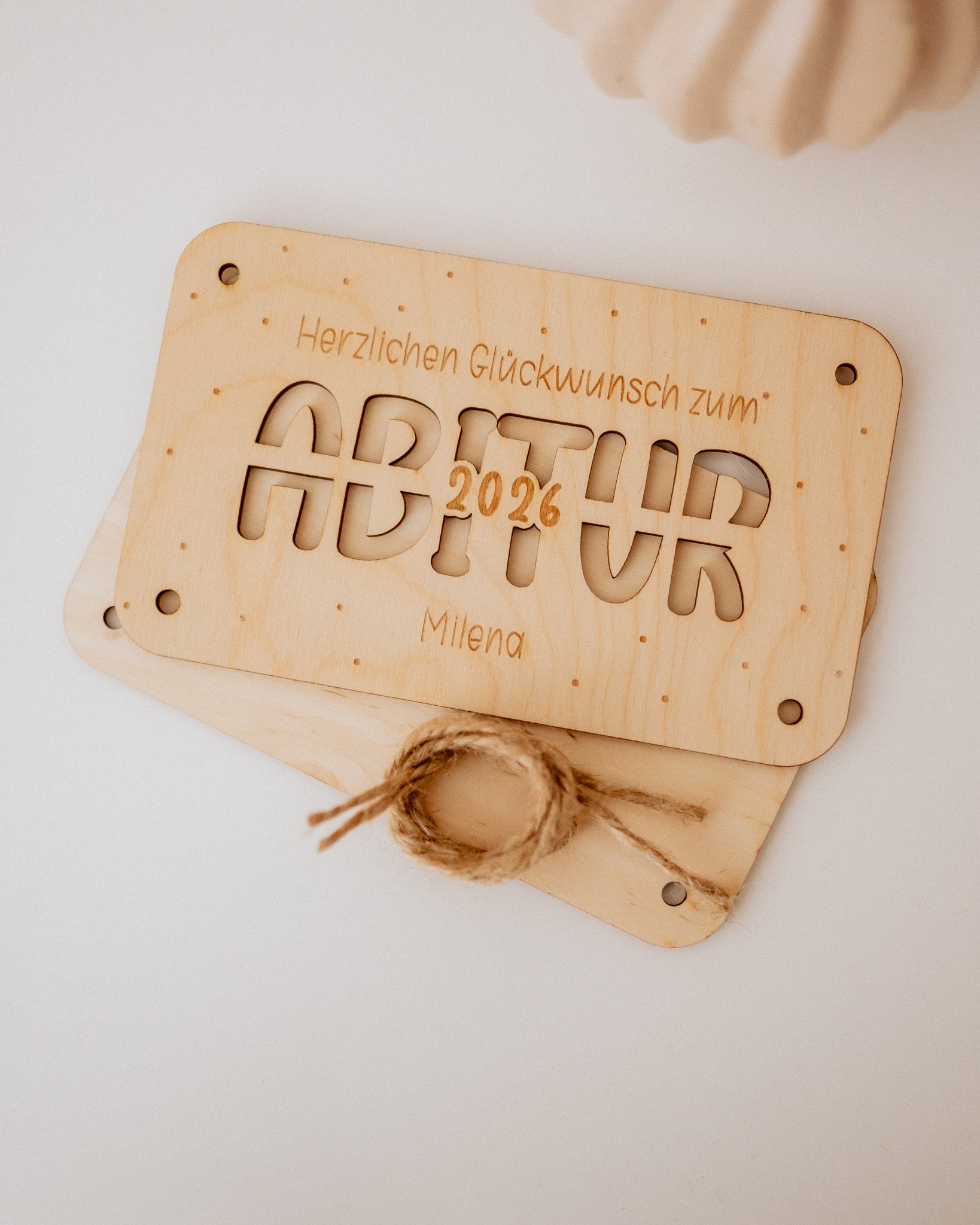 Geldgeschenk-Karte - "Abitur" aus Holz