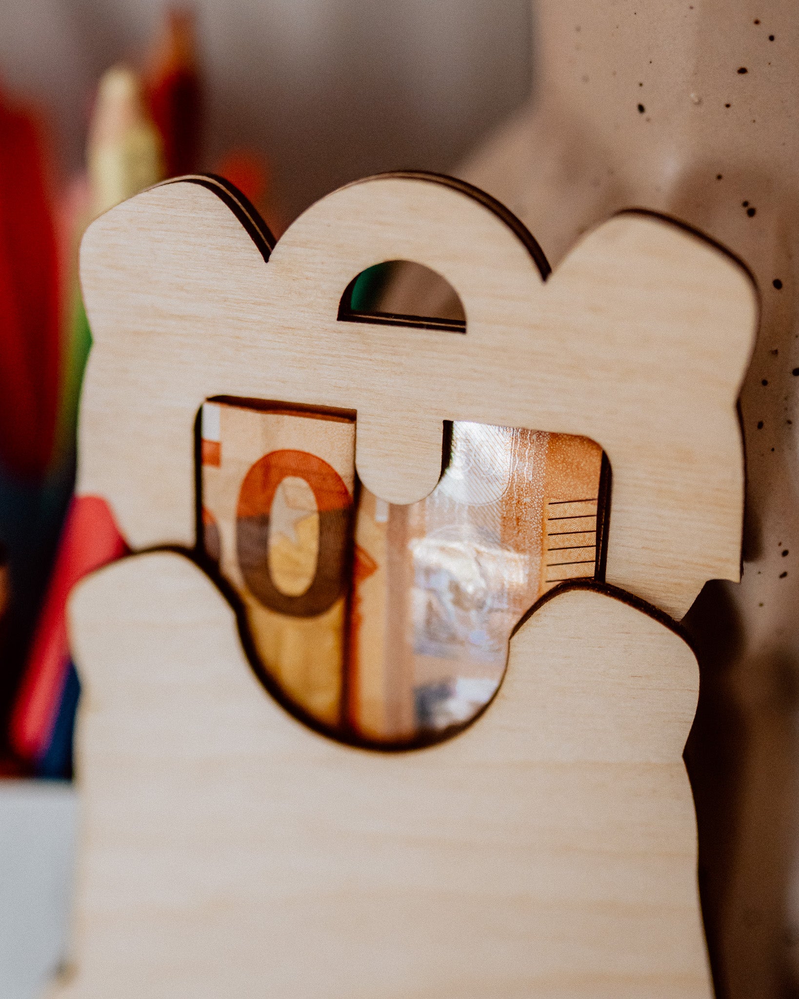 Personalisierter Rucksack aus Holz als Geldgeschenk – "Einschulung & Kindergarten"