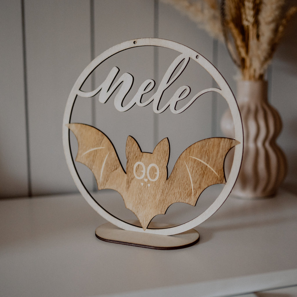 Personalisiertes Namensschild - Fledermaus