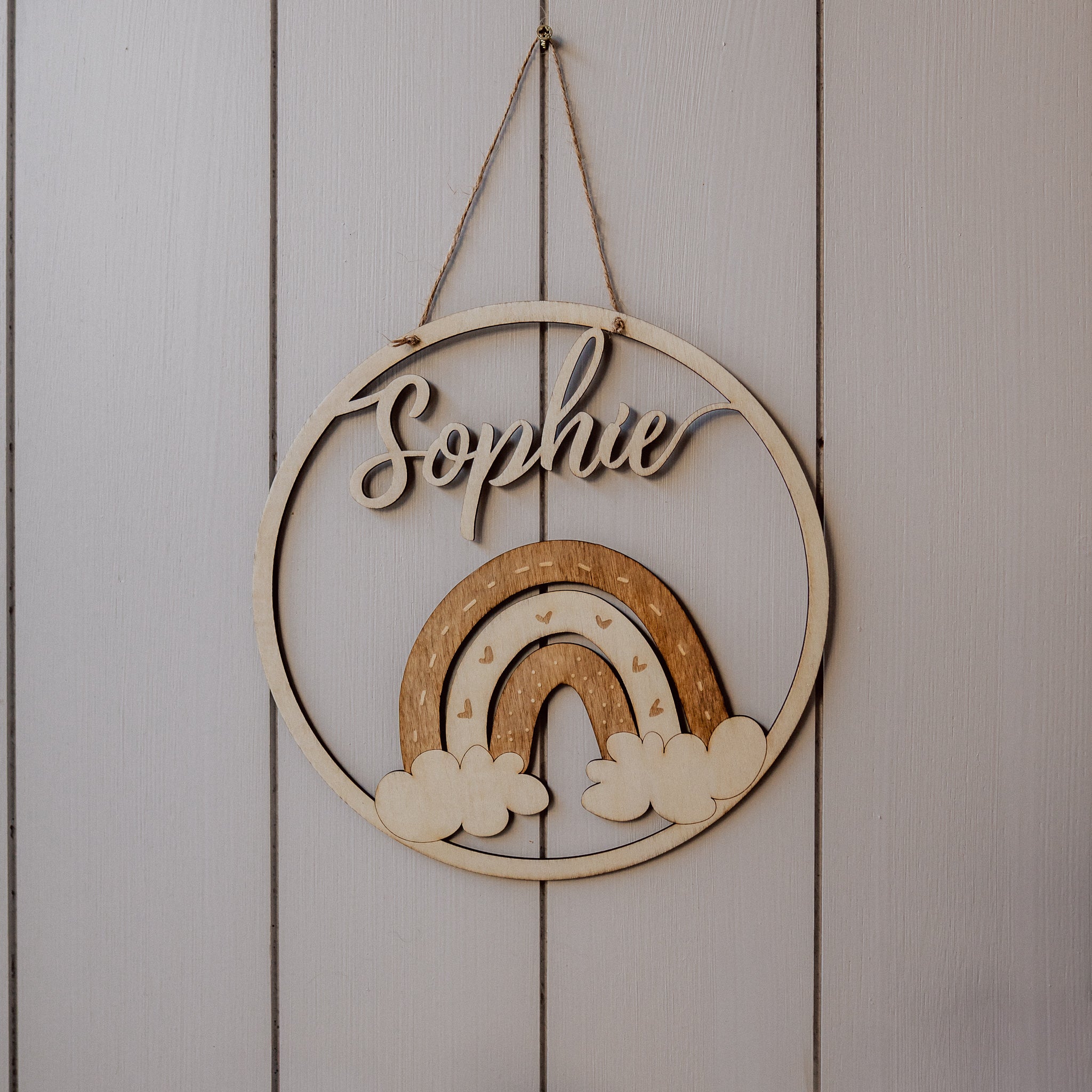 Personalisiertes Namensschild - Regenbogen