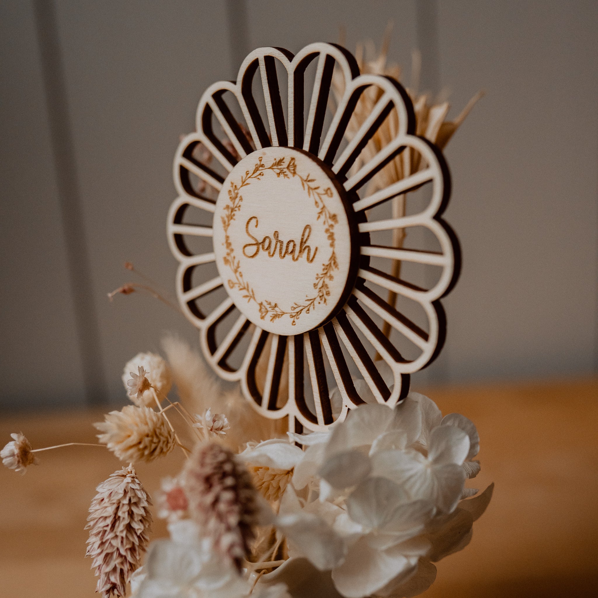 Holzblume, die nicht verwelkt - Cake Topper