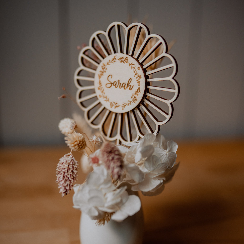 Holzblume, die nicht verwelkt - Cake Topper