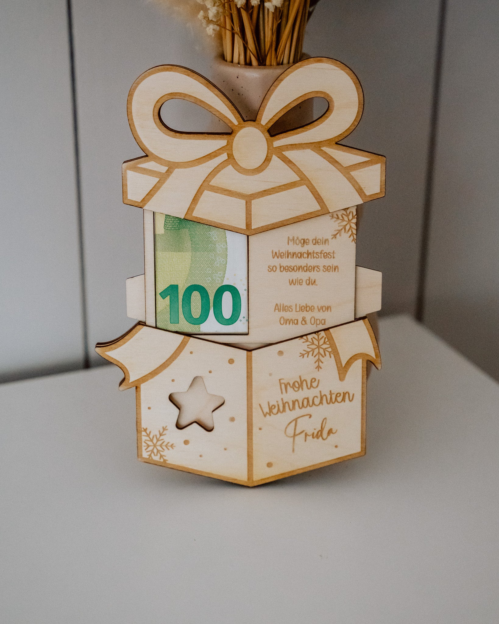 Geldgeschenk - "Frohe Weihnachten" mit persönlicher Nachricht