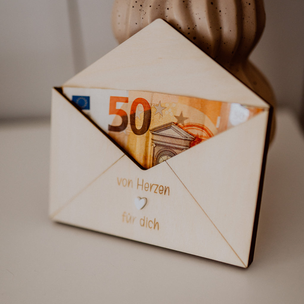 Geschenkumschlag aus Holz