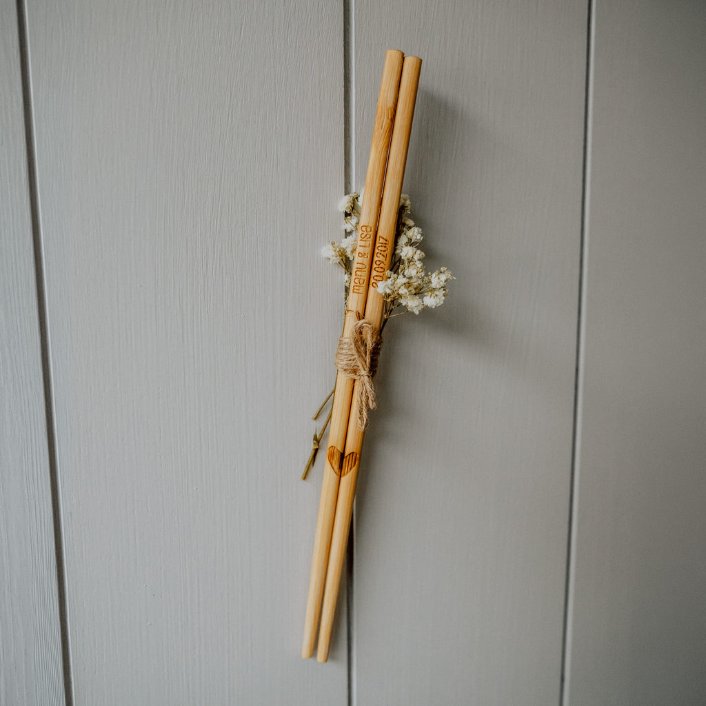 Sushi-Stäbchen aus Bambus - personalisiert