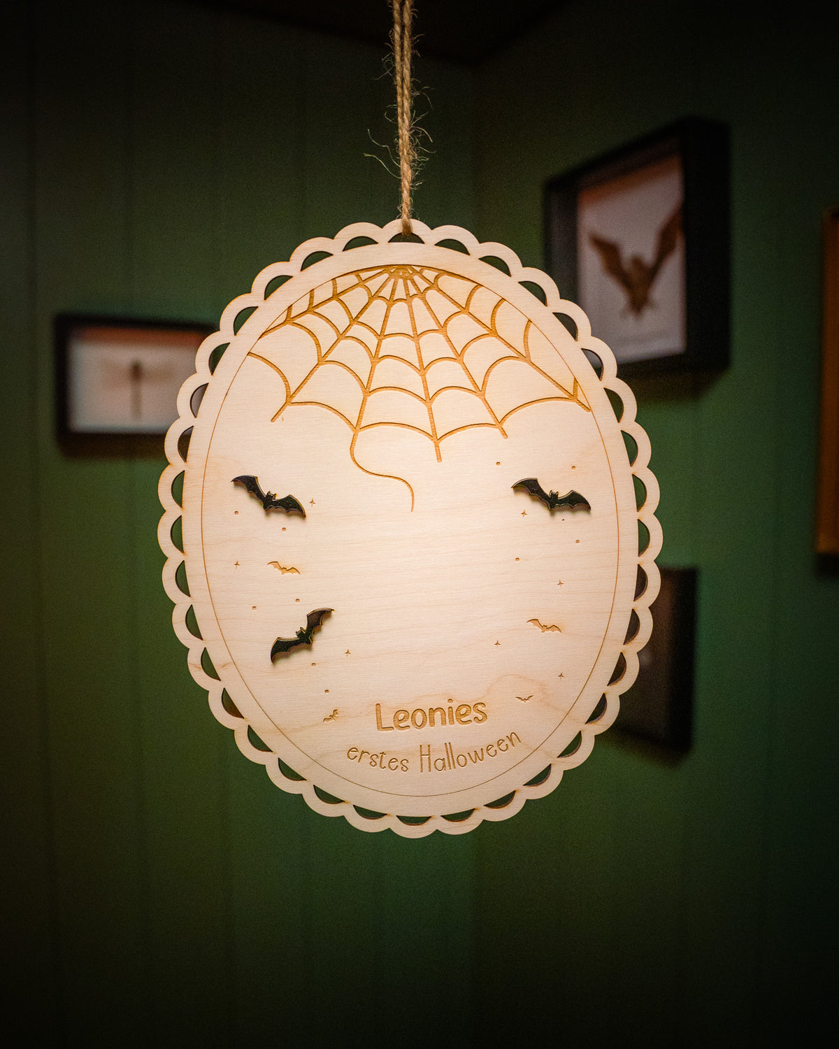 Halloween Erinnerungsstück – personalisiertes Spinnennetz mit Handabdruck