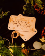 Geldgeschenk-Karte - "Weihnachten" aus Holz mit Wunschname