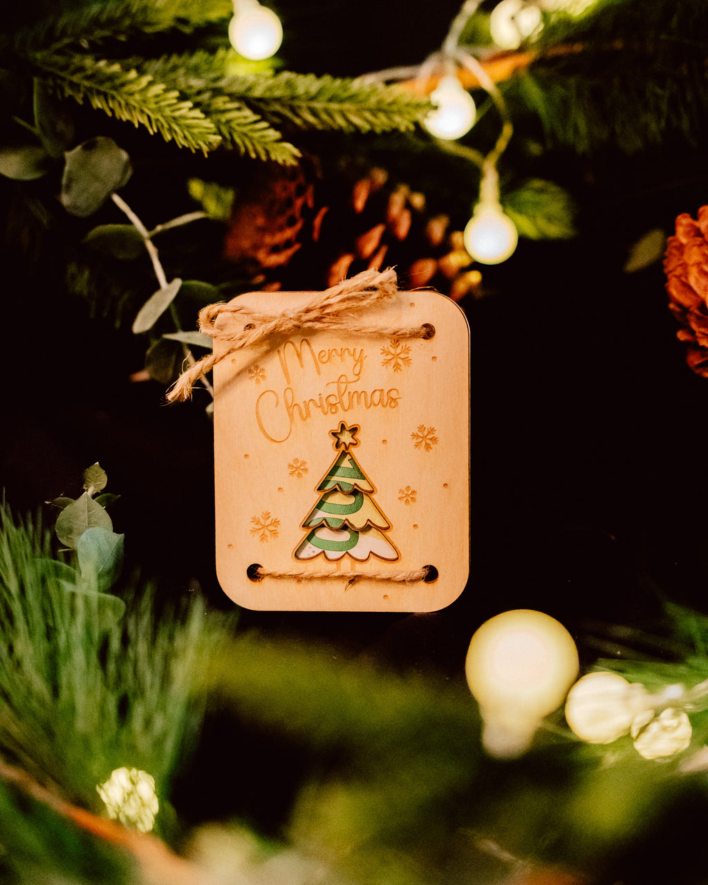 Geldgeschenk-Karte - "Weihnachten" aus Holz