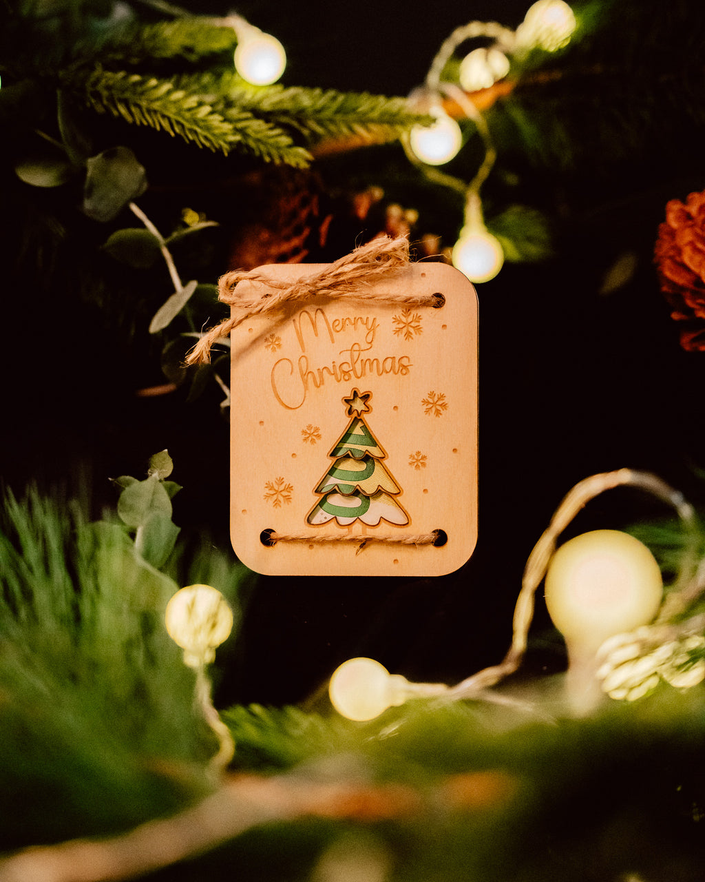Geldgeschenk-Karte - "Weihnachten" aus Holz