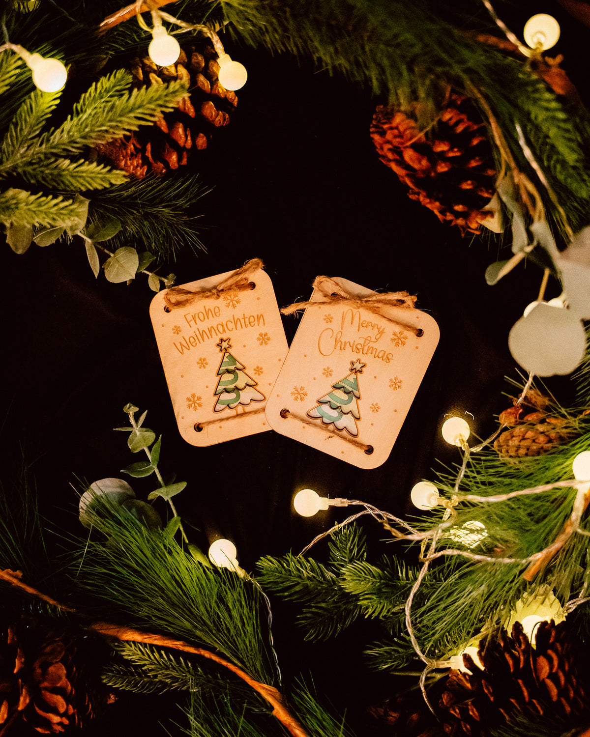Geldgeschenk-Karte - "Weihnachten" aus Holz