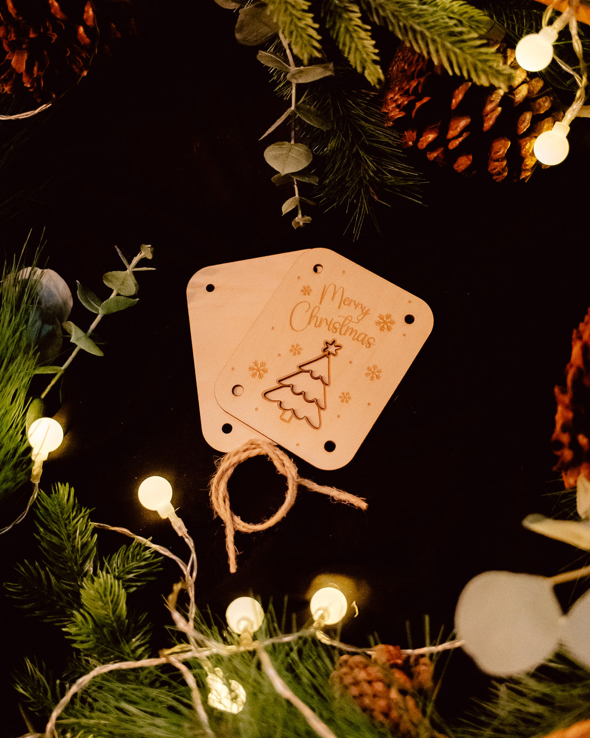 Geldgeschenk-Karte - "Weihnachten" aus Holz