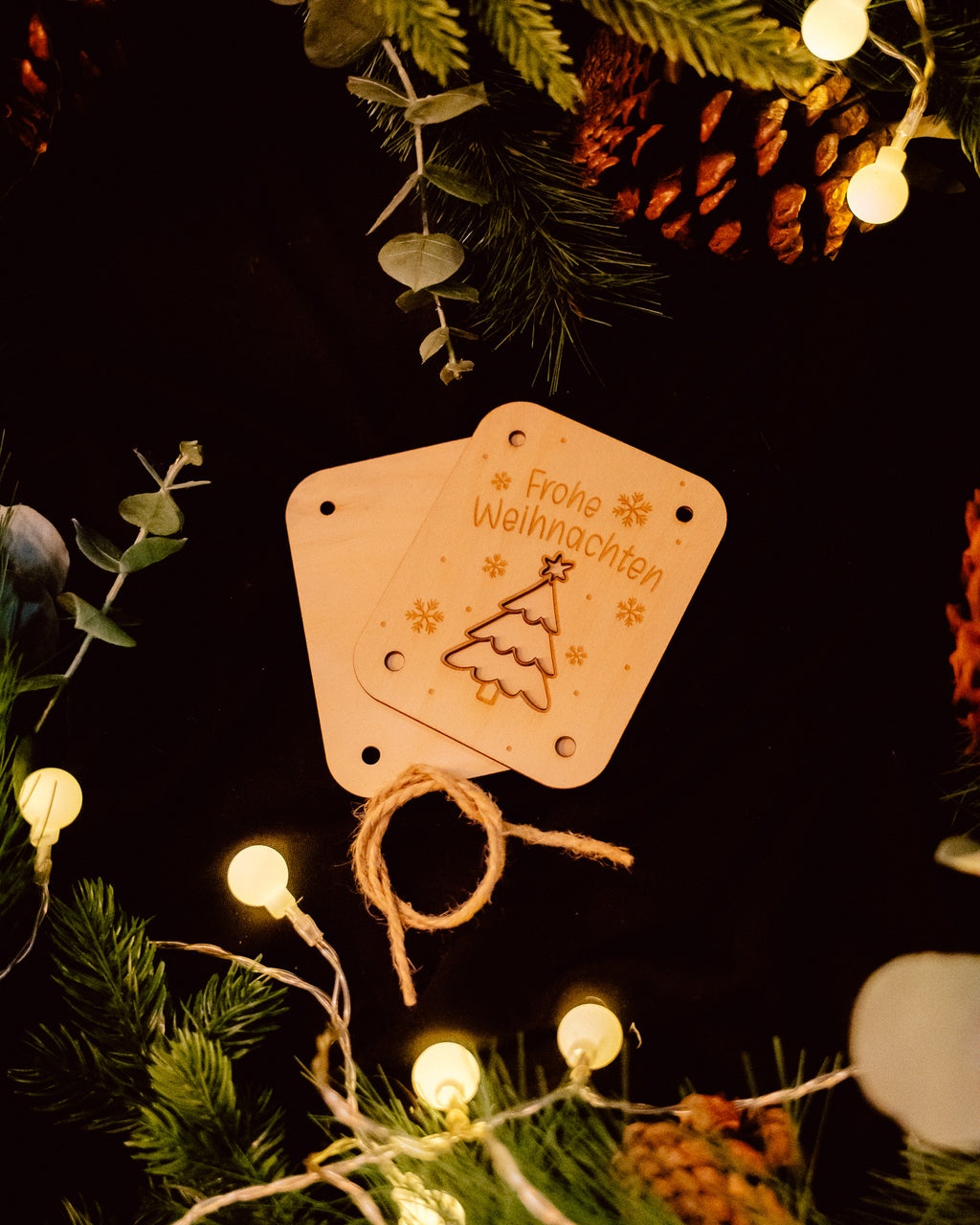 Geldgeschenk-Karte - "Weihnachten" aus Holz