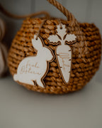 Personalisierte Osteranhänger "Hase & Karotte" – rustikale Osterdeko im Set