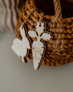 Personalisierte Osteranhänger "Hase & Karotte" – rustikale Osterdeko im Set