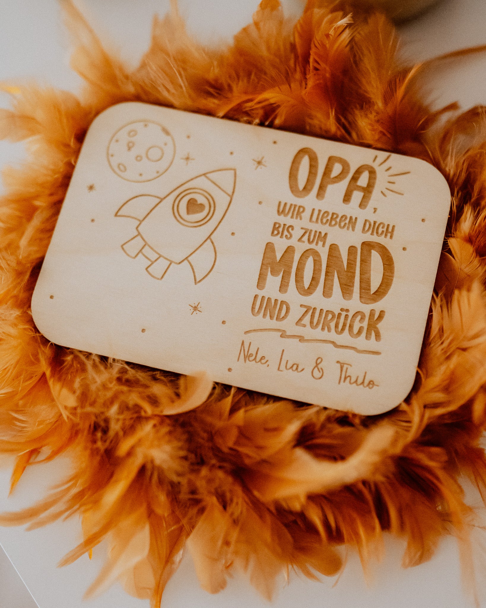Grußkarte "Rakete" für Mama, Papa, Oma & Opa