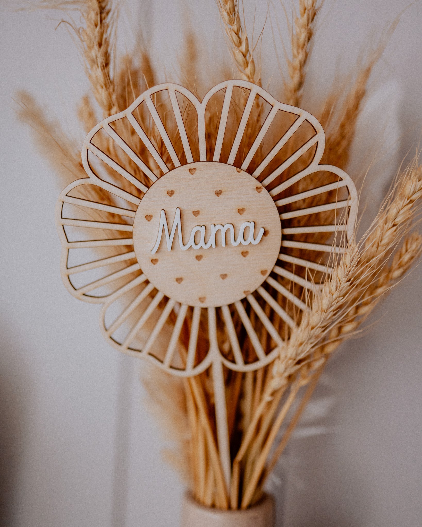 Holzblume "Mama, Papa, Oma, Opa"- Blumenschmuck / Cake Topper