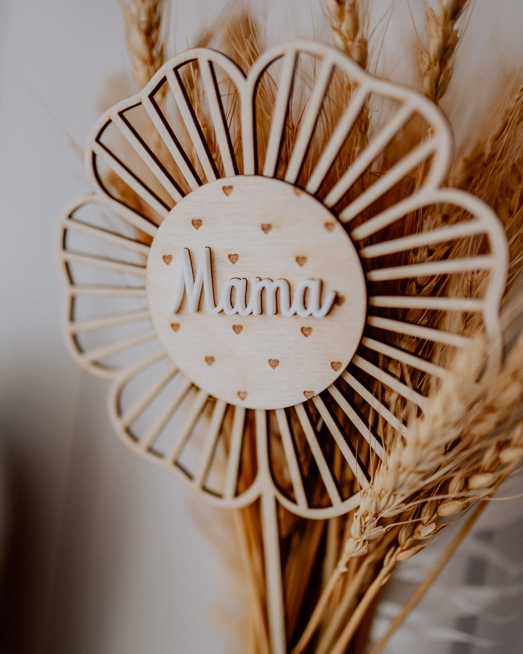 Holzblume "Mama, Papa, Oma, Opa"- Blumenschmuck / Cake Topper