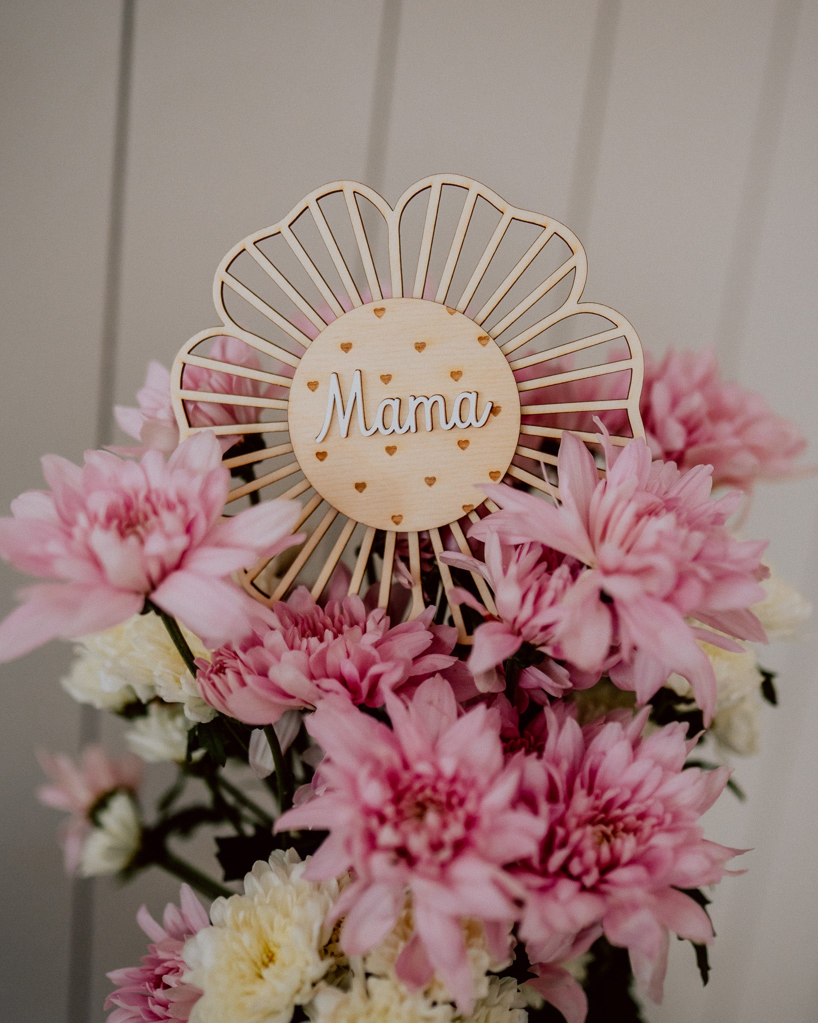 Holzblume "Mama, Papa, Oma, Opa"- Blumenschmuck / Cake Topper