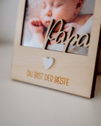Personalisierter Holz-Bilderrahmen – Geschenk für Mama, Papa, Oma & Opa