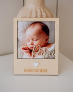 Personalisierter Holz-Bilderrahmen – Geschenk für Mama, Papa, Oma & Opa