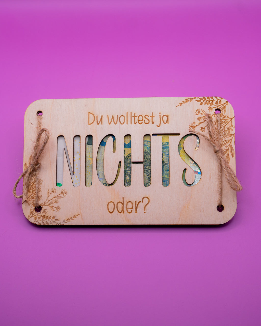 Geldgeschenk-Karte - NICHTS aus Holz