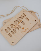 Geldgeschenk-Karte - "Happy Birthday" aus Holz
