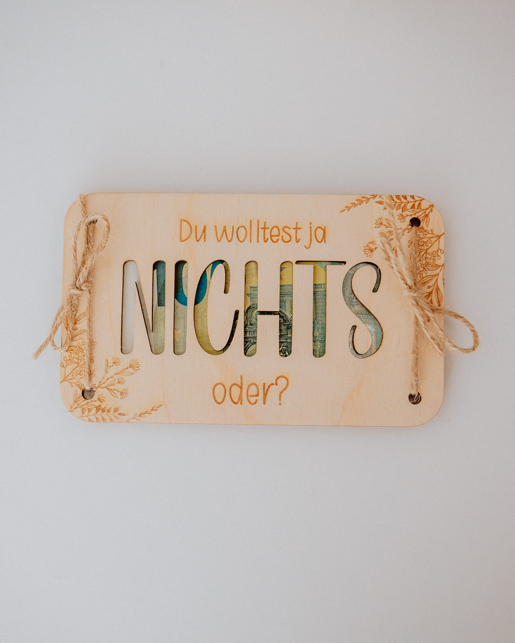 Geldgeschenk-Karte - NICHTS aus Holz
