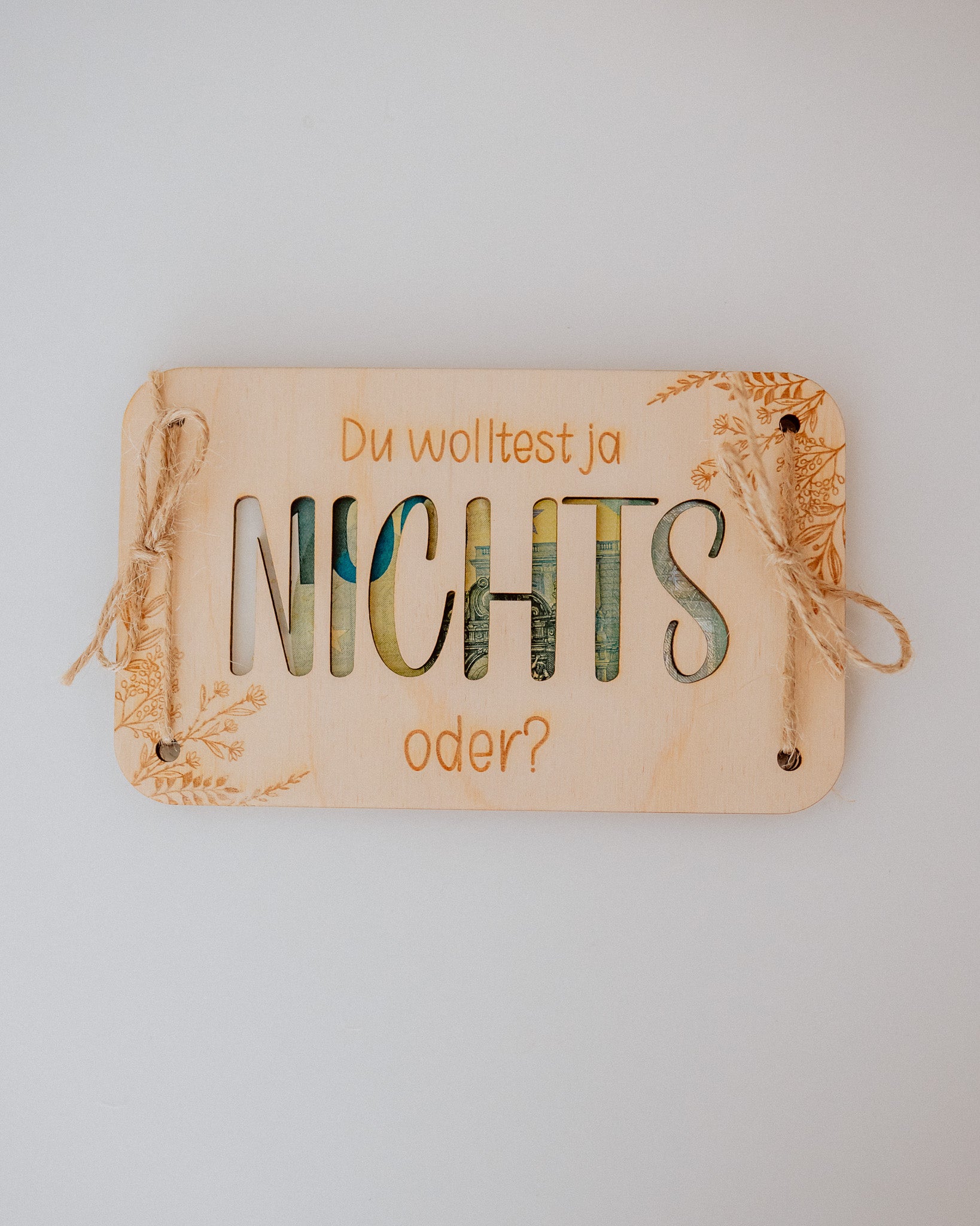 Geldgeschenk-Karte - NICHTS aus Holz