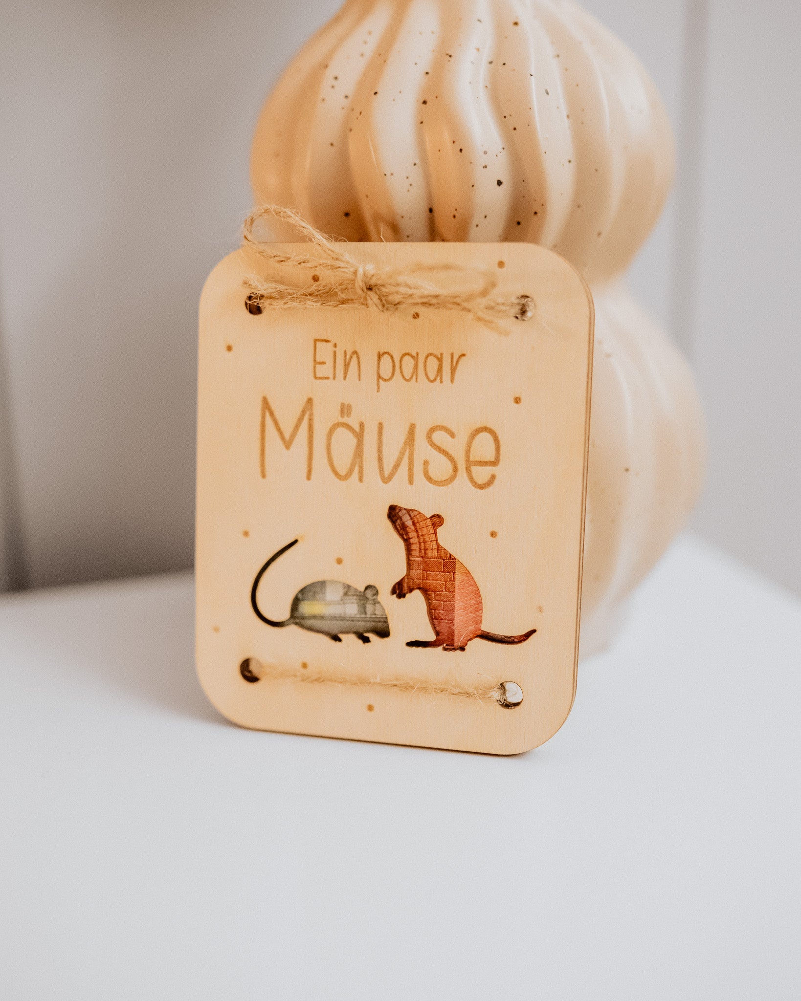 Geldgeschenk-Karte - "Mäuse" aus Holz