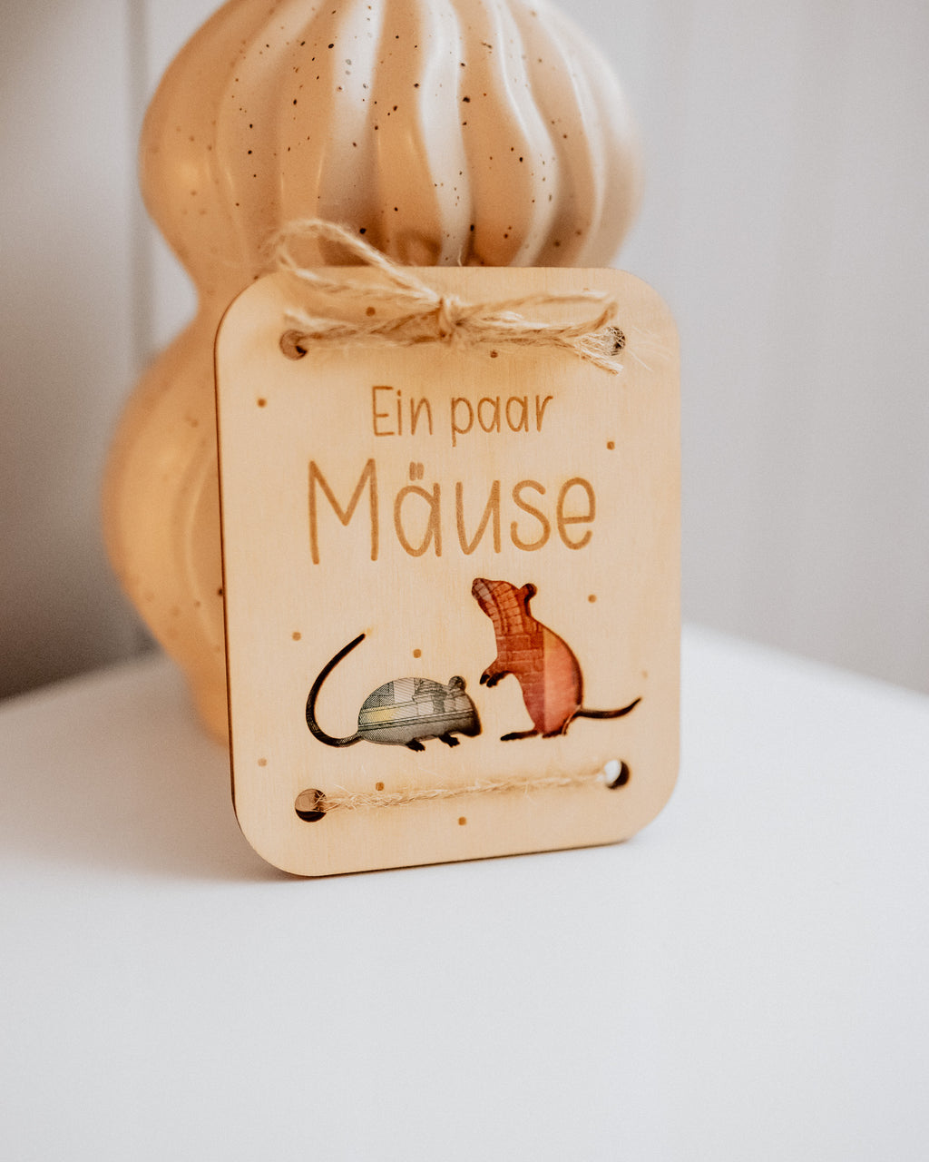 Geldgeschenk-Karte - "Mäuse" aus Holz