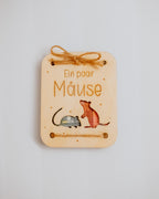 Geldgeschenk-Karte - "Mäuse" aus Holz