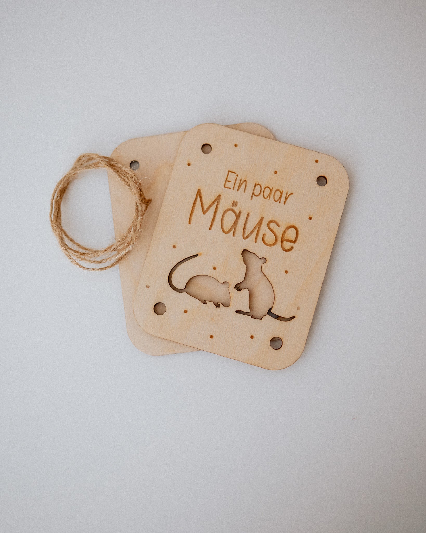 Geldgeschenk-Karte - "Mäuse" aus Holz