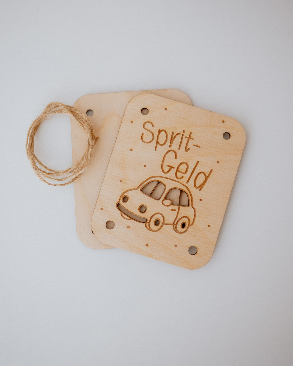 Geldgeschenk-Karte - "Sprit-Geld" aus Holz