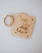 Geldgeschenk-Karte - "Sprit-Geld" aus Holz