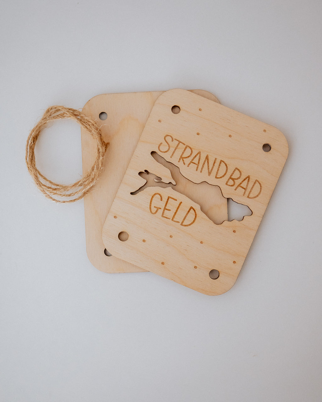 Geldgeschenk-Karte - "Strandbad-Geld" aus Holz