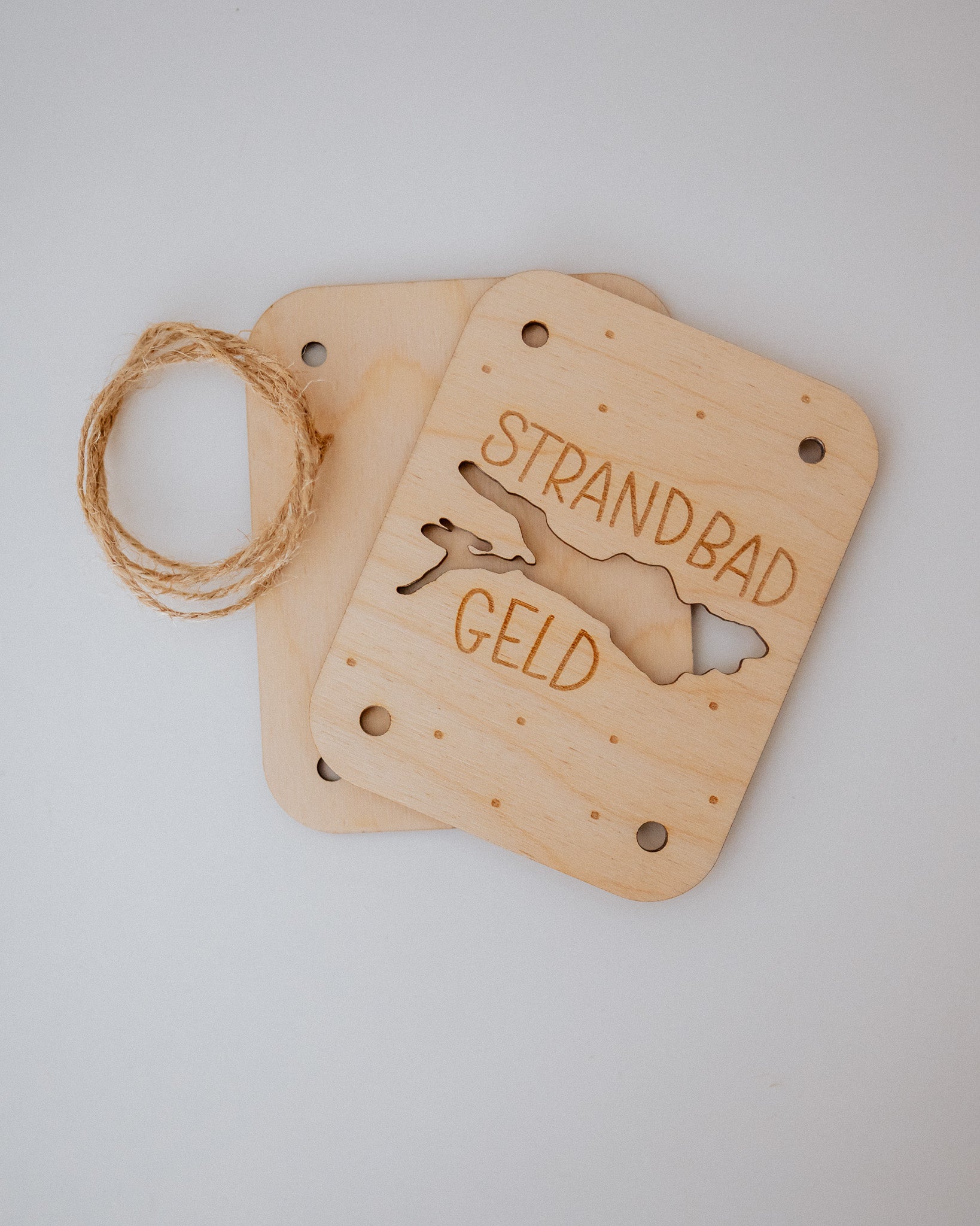 Geldgeschenk-Karte - "Strandbad-Geld" aus Holz