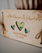 Geldgeschenk-Karte - "Hochzeit" aus Holz